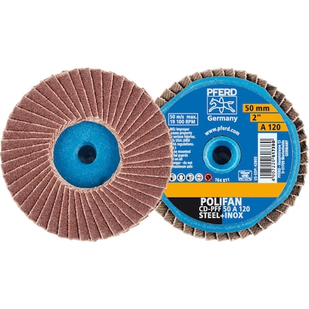 Pferd 2'' POLIFAN Mini Flap Disc - Flat - Aluminum Oxide - 120 Grit 42805