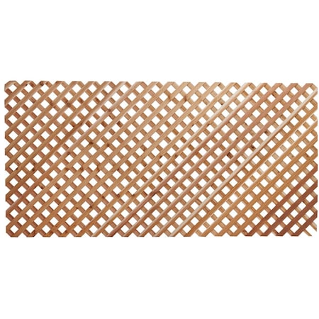 Real Wood Products 4 ' W.x8 ' L.x3/4'' Thick Natural Cedar Privacy Diamond Lattice Panel L3130
