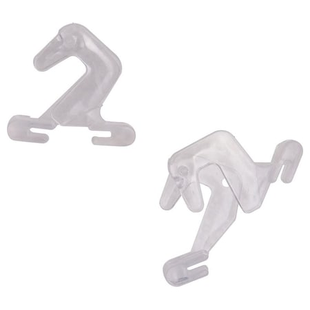 Prosource Ceiling Track Hook, 1.5 in L, 0.35 in H, PVC, Clear, Wall Mount Mounting GB72733-PS