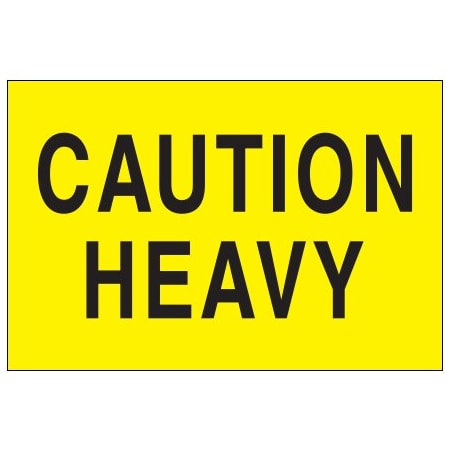 Bsc Preferred 2 x 3'' - ''Caution - Heavy'' Fluorescent Yellow Labels DL1610