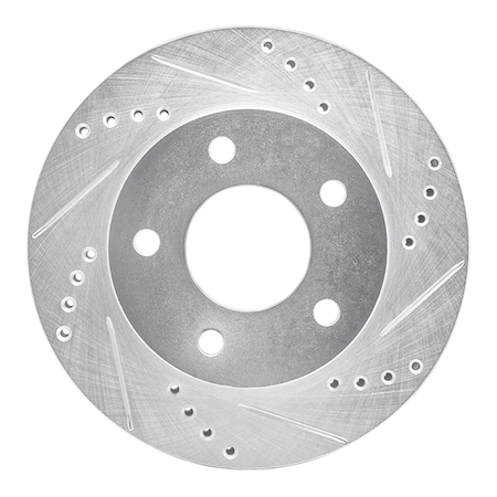 Dynamic Friction Co DFC Brake Rotor - Drilled and Slotted - Silver 631-45003R