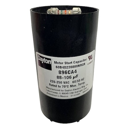Dayton MotorStartCapacitorwithResistor, Round 896CA4