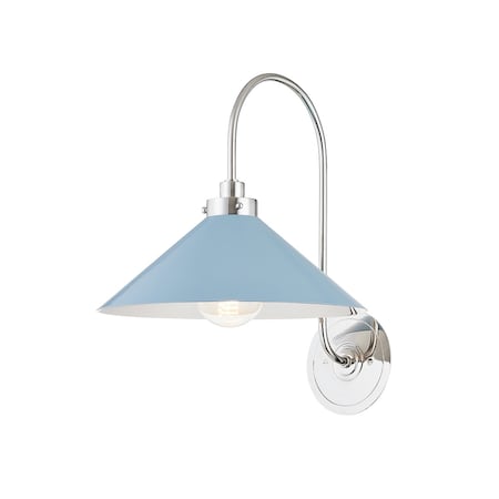 Hudson Valley Lighting Mark D. Sikes X Clivedon 1 Light Wall Sconce 12 In. Polished Nickel MDS1400-PN/BB