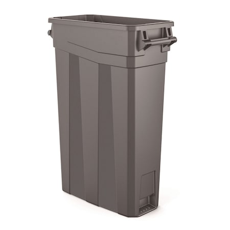 Suncast Commercial Resin Slim Trash Can, 23 Gallon, Plastic, Gray TCNH2030