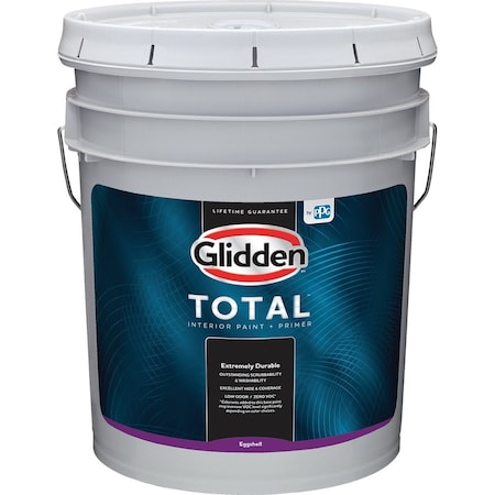 Glidden Total Interior Paint + Primer Eggshell Wht & Pastel Base 5 Gallon Pail GLTIN20WB/05