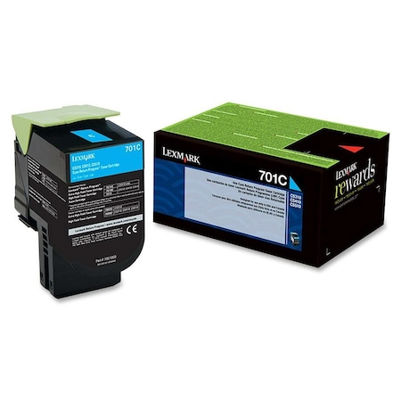 Lexmark 701C Cyan Toner Cartridge 1K YLD 70C10C0