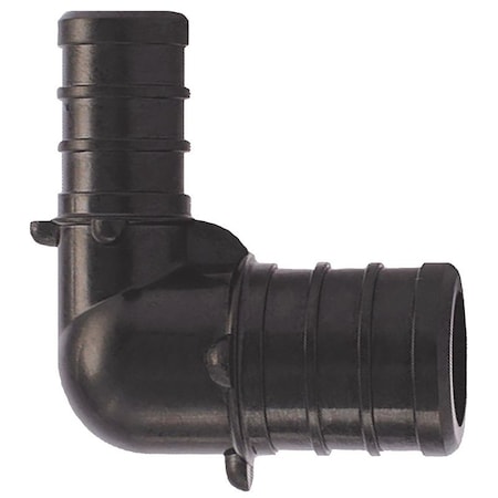 Apollo Valves Pipe Elbow, 12 x 34 in, Barb, 90 deg Angle, Plastic, Black, 200 psi Pressure PXPAE12345PK