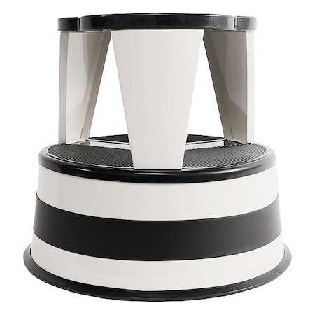 Cramer Rolling Step Stool, 2 Steps, 14.5 in Overall Height, Steel, White 1001-14