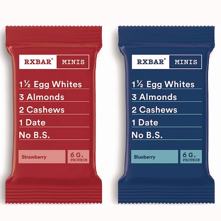 Rxbar Minis Protein Bars Variety Pack, Blueberry/Strawberry, 0.9 oz Bar, 8PK KEE00737