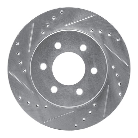 Dynamic Friction Co DFC Brake Rotor - Drilled and Slotted - Silver 631-40069L