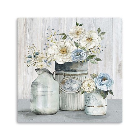 Homeroots Rustic Grey Flowers Unframed Print Wall Art 398950