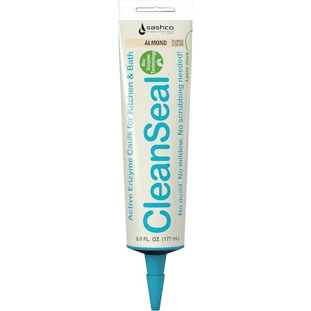 Sashco CleanSeal Series Kitchen Bath Caulk, Almond, 4 to 5 days Curing, 40 to 100 deg F, 6 oz 11071