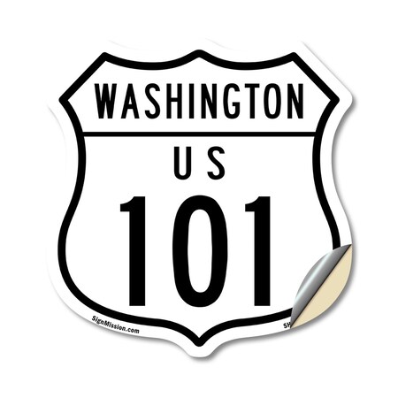 Signmission Washington Route Marker Shield Sign Us 1, 12 Inch X 12 Inch, Vinyl Decal SHI-D-12-475
