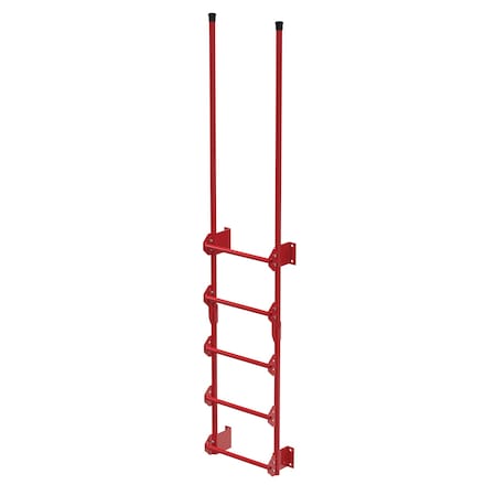 Vestil Steel Walk Through Dock Ladder 5 Step 300 Lb. Capacity Red DKL-5-RD