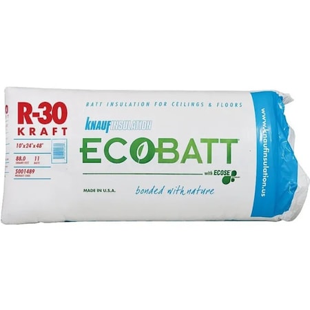 Knauf R-30 Kraft Faced Fiberglass Roll Insulation, bundle of 4 bags, covers 277.32SF, 4PK 5001489