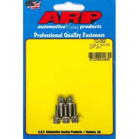 Arp 702-0500 10-32 x 0.5 in. 12 Point Stainless Steel Bolt Kit, 5PK ARP702-0500