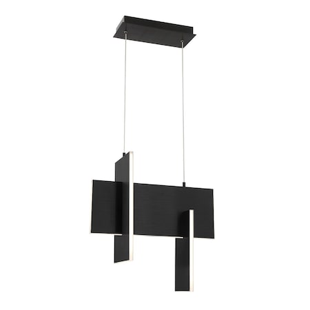 Eurofase Pemberton Contemporary LED Pendant, 1-Light, 1900 Lumens, Matte Black/Warm Brass 37346-027