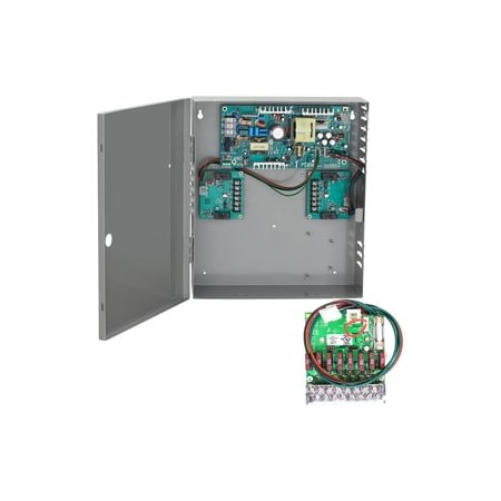 Von Duprin 4A High inrush Power Supply, Fused 8 Zone Option Board, 12/24VDC, Battery Back-Up PS914-8F