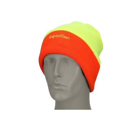 Refrigiwear HiVis Reversible Knit Cap, Orange/Lime 6390RHLOOSA