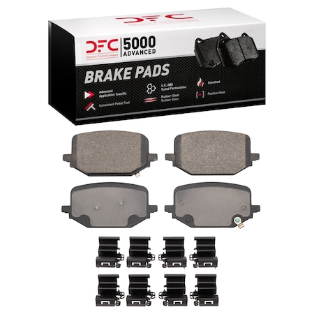 Dynamic Friction Co DFC 5000 Advanced Brake Pads - Low Metallic and Hardware Kit 1552-2231-01