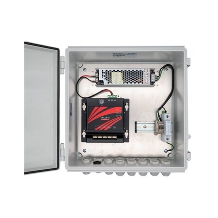 Antaira Pre-built NEMA 4X enclosure with FNP-0500G-T; Mean Well UHP-200-55 power sup LANOBOX-105-T