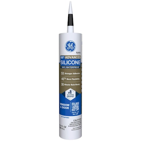 Ge GE Advanced Black Silicone 2 Window and Door Caulk Sealant 10.1 oz 2813670