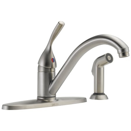 Delta 134-/ 100-/ 300-/ 400 Series Single Handle Kitchen Faucet with Spray 400-SS-DST