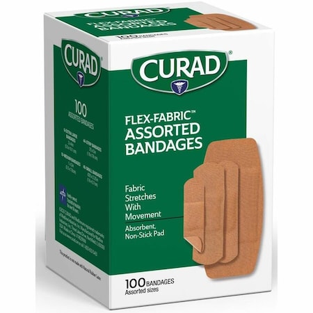 Curad Adhesive Bandage, Fabric Bandage, 24/CS CUR0700RB
