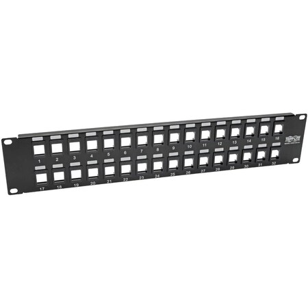 Tripp Lite Keystone Blank Patch Panel RJ45 USB HDMI Cat5/6 2URM 32-Port N062-032-KJ