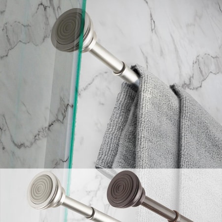 Central Design 0.4375 in. Decorative Spring Tension Rod for 24 to 36 in. Windows, Cocoa SPT-D-24-7