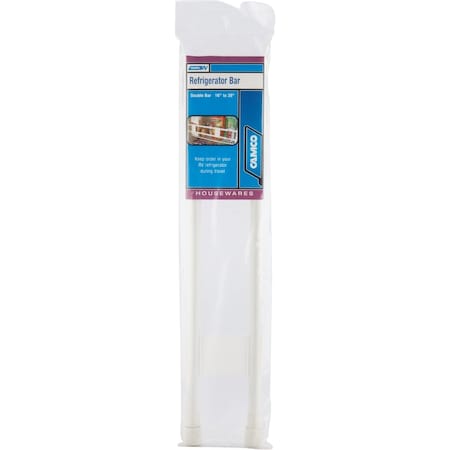 Camco Extends 16'' to 28'' White Refrigerator RV Storage Bar 44073