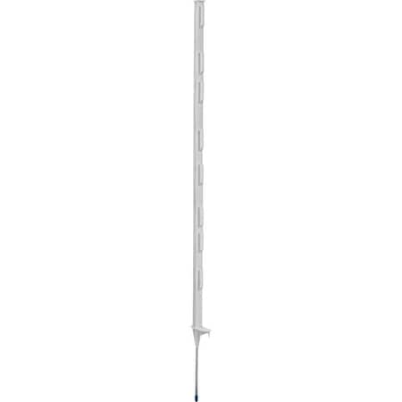 Zareba Fi-Shock Step-In Fence Post, 4 ft OAH, Polypropylene, White A-48