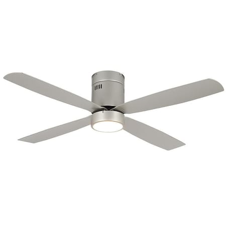 Westgate 52in 4-BLADE CEILING FAN AND LIGHT 30K 19W INTEG. LED WALL SWITCH BN AND SILV BLADES, 3000K WFL-118-WS-4B-52-30K-BN-S