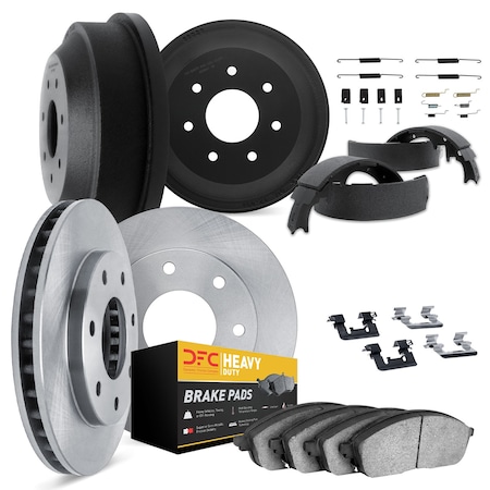 Dynamic Friction Co DFC Brake Rotor- Heavy Duty Brake Pad includes Hardware and Adjuster 6284-54592