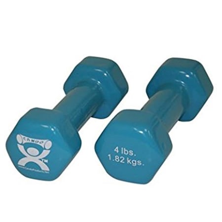 Cando International 4 lbs Vinyl Coated Pair Dumbbell, Light Blue CanDo-10-0553-2