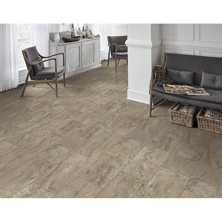 Healthier Choice Flooring Flooring Plank, 24 in L, 12 in W, Grout Bevel Edge, Stone Polymer Composite/Vinyl, 12PK CVT107L02