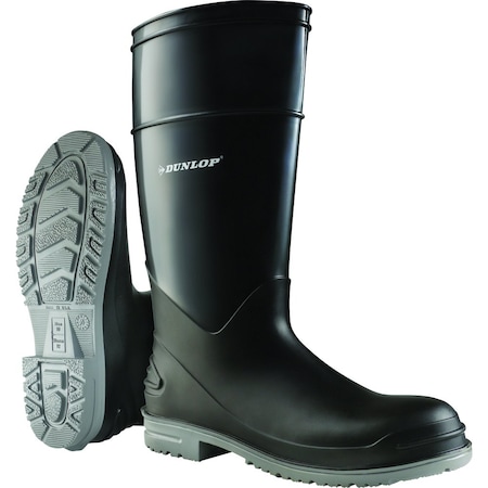 Dunlop Plain Toe, PolyGoliath Plain Toe, 16 Inch, Black Slip-Resistant Boots 89680.06