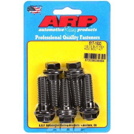 Arp 617-1500 0.5 -13 x 1.5 in. 6 Point Hex Bolt Kit - Black Oxide ARP617-1500