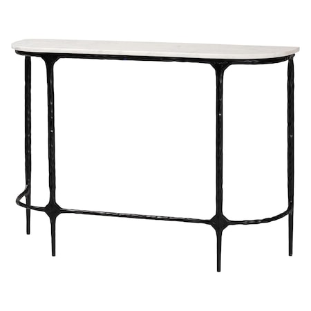 Baxton Studio Edsel Marble Console Table, Rounded 270-14725-ZORO