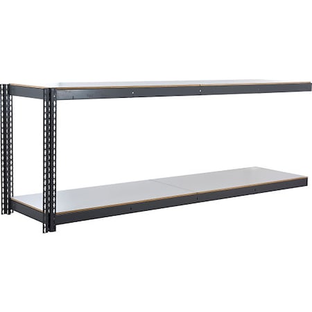 Global Industrial 2 Shelf, Standard Duty Boltless Shelving, Add On, 96"Wx36"Dx36"H, Laminate Deck B3170748