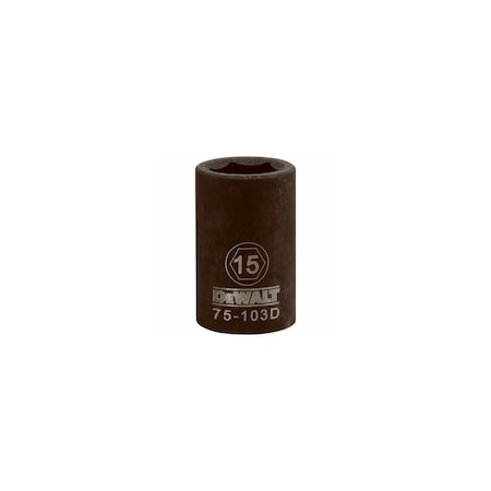 Stanley Metric Impact Socket, 6-Point, Black Oxide, 1/2-In. Drive, 15mm DWMT75103OSP