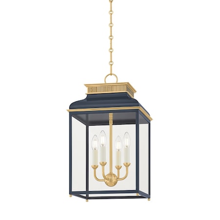 Hudson Valley Lighting Houghton 12.75 in. Lantern in Aged Brass/Distressed Bronze by Mark D. Sikes MDS2400-AGB/DBL