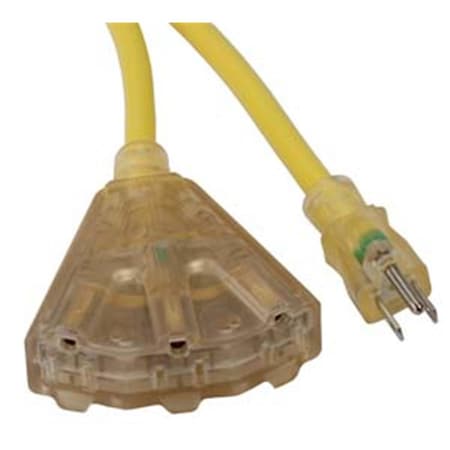 Perfecttwinkle 25 ft.Triple-Tap Lighted End Extension Cord 14-3 Gauge 15 PE68320