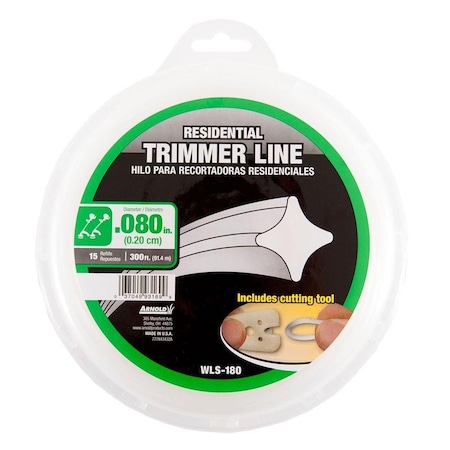 Arnold 0.080 in. x 300 ft. Residential Trimmer Line, 15 Refills 87155