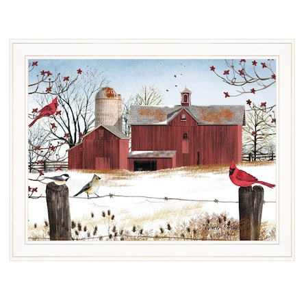 Homeroots Winter Friends 7 White Framed Print Wall Art 404424