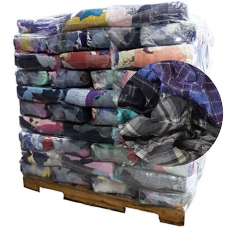 Supremeplus Recycled Color Flannel (Polishing) Cleaning Rags, 1000 lbs. Pallet, 40 x 25 lbs. Bags, 40PK SP-0776