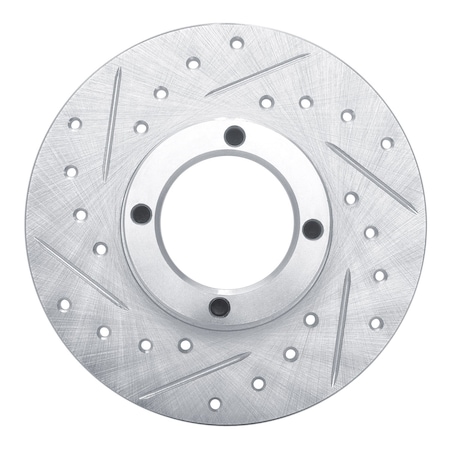 Dynamic Friction Co DFC Brake Rotor - Drilled and Slotted - Silver 631-64000L