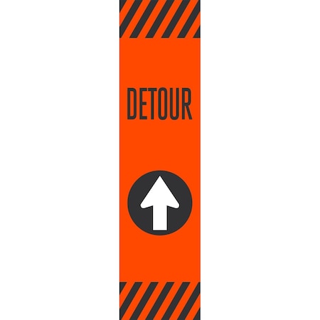 Lyle FlexPost "Detour" with Straight Ahead Arrow Decal Only, 7.5x29.5, High Intensity Prismatic, Orange G-16972-HD_7.5x29.5