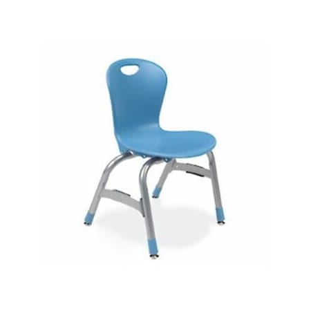 Virco ZUMA Series 13" Classroom Chair, Kindergarten - 1st Grade with Nylon Glides - Navy Seat ZU413