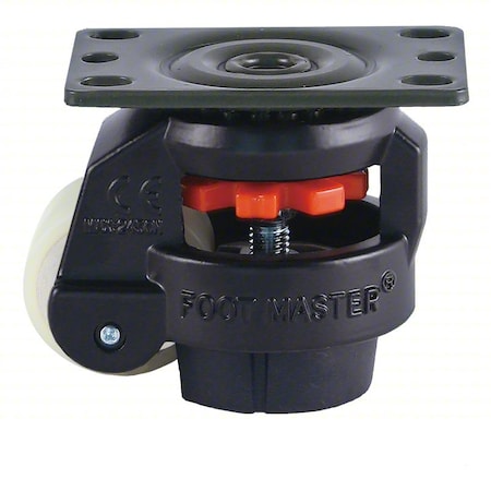 Foot Master Plate Caster, Polyurethane, 82mm H GD-60FBLKPUS-UW